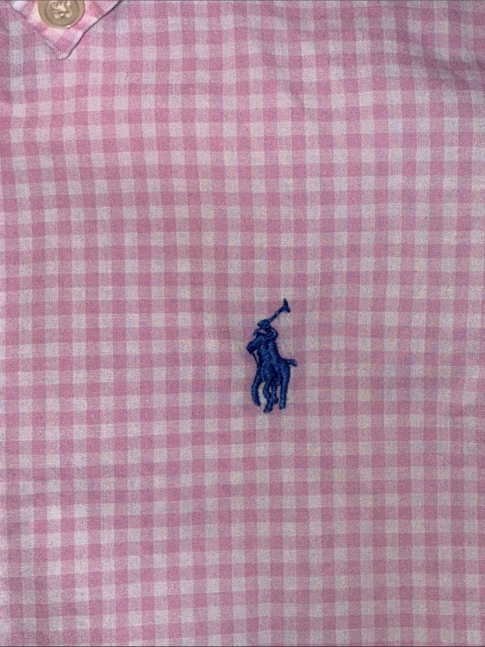 🐎 Ralph Lauren Light Pink Gingham Button-Down Shirt boys 2T